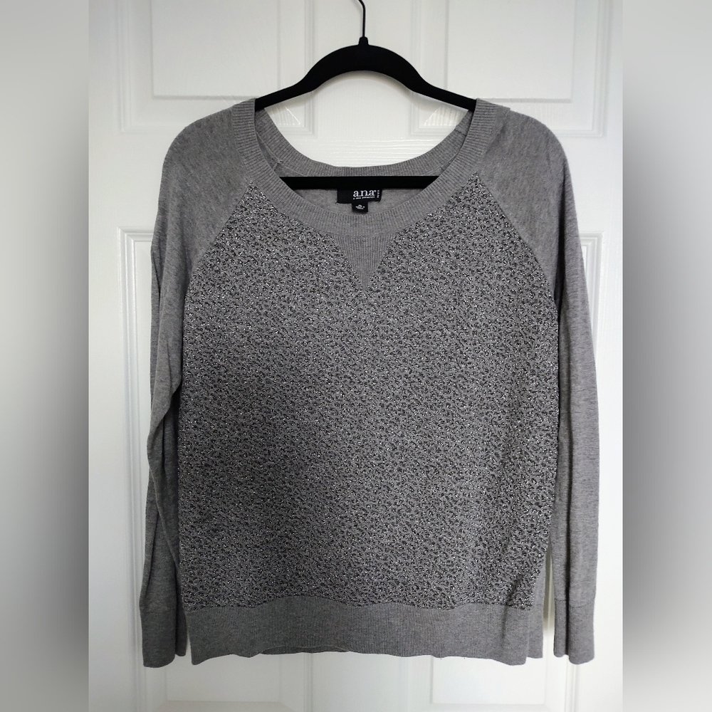 Ana light sweater leopard print sz PL